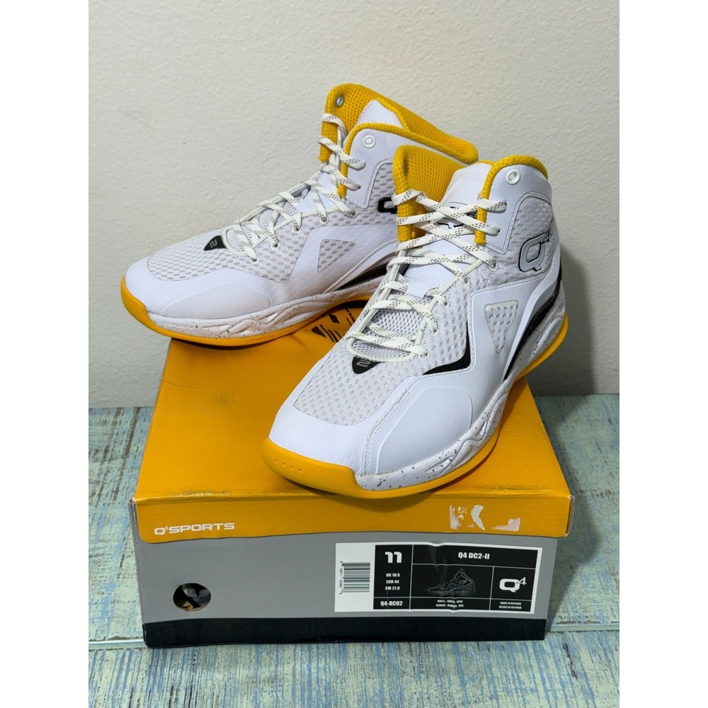 Q4 Sports Men's Q4 DC2 II Basketball Shoes Size 11 White/Yellow NIB
